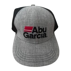 Abu Garcia Fishing Trucker Cap Snapback Hat Bass Fishing Men's Black and Gray